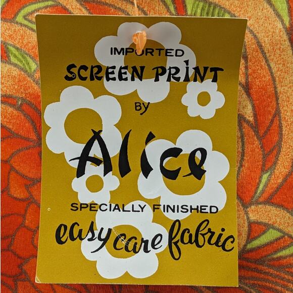 Vintage 60s NWT ALICE of CALIFORNIA Hawaiian Tiki Floral Maxi Dress Button Train - Picture 9 of 12